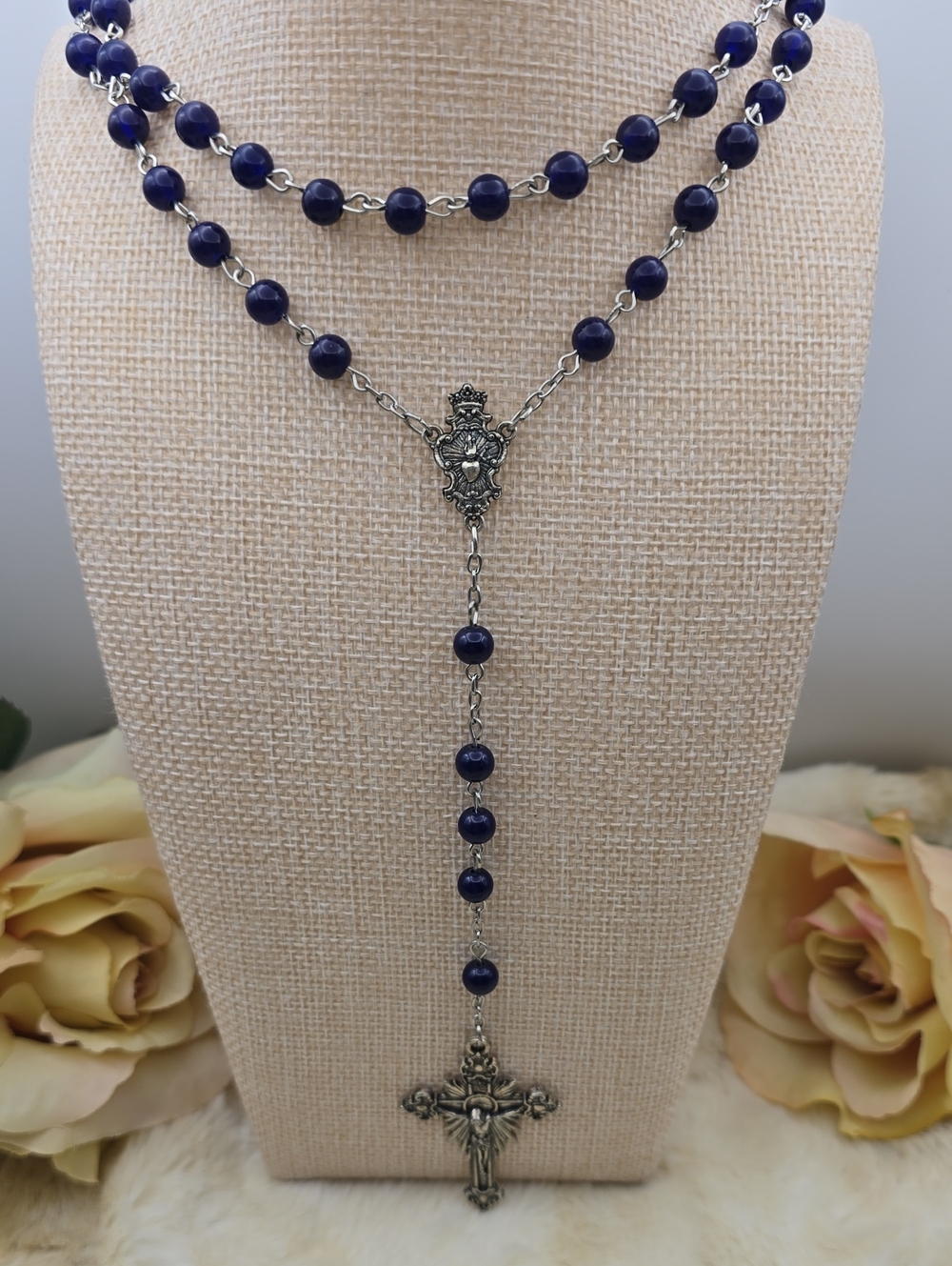 Catholic Rosary Our Lady of Fatima Centenary 1917-2017 Blue Silver Commemorative